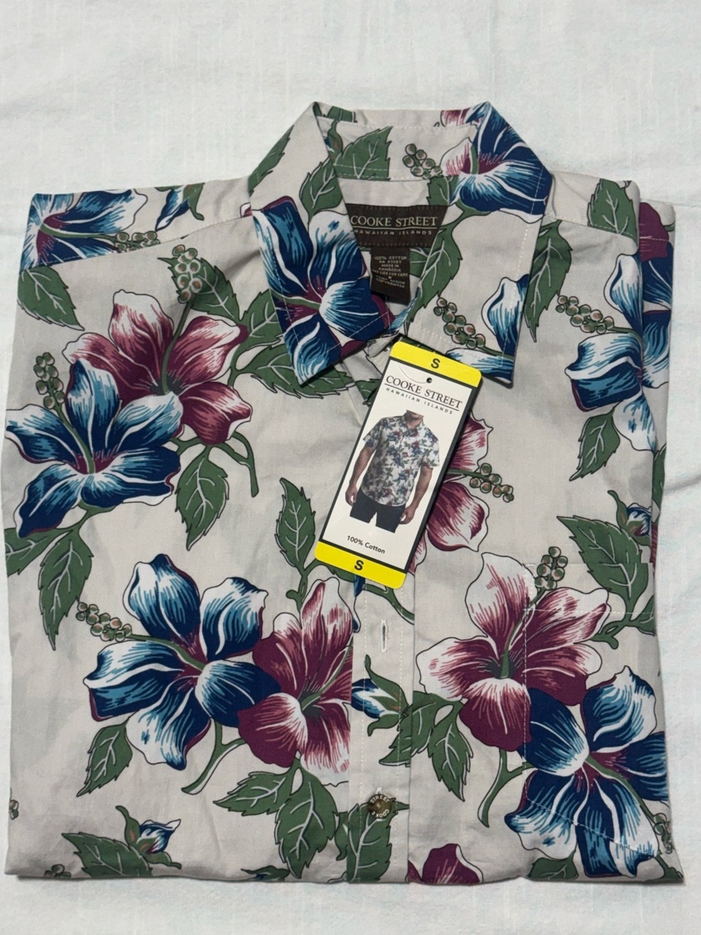 NEW !! Cooke Street short sleeve cotton Hawaiian/Aloha shirt men's size S